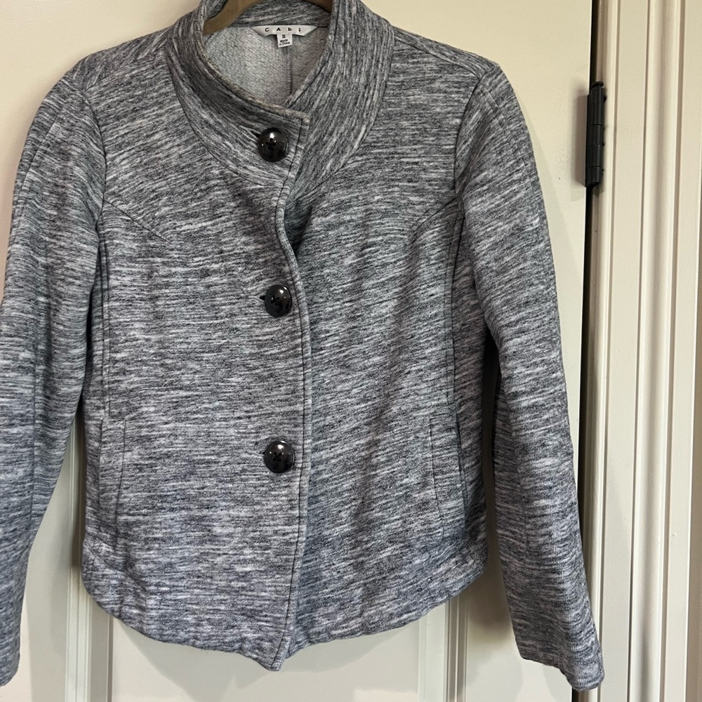 CAbi Heathered Gray Textured Jacket